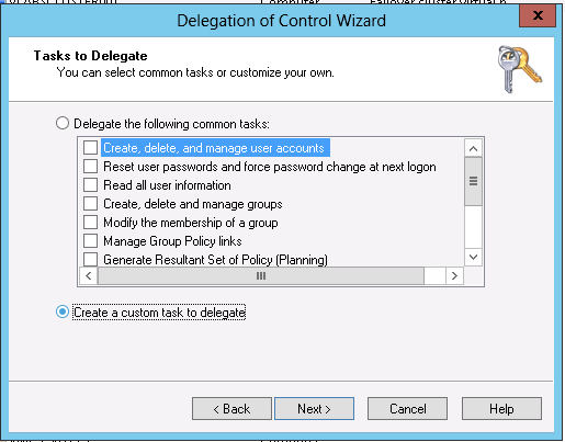 custom task to delegate